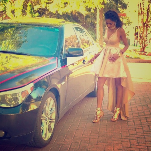 champagne gold high low dress - Picture 1 of 3